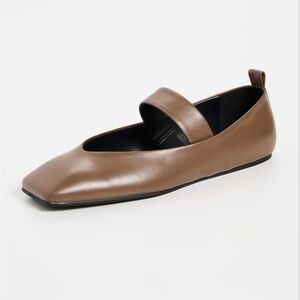 Tony Bianco Brown Square-Toe Mary Jane Flats